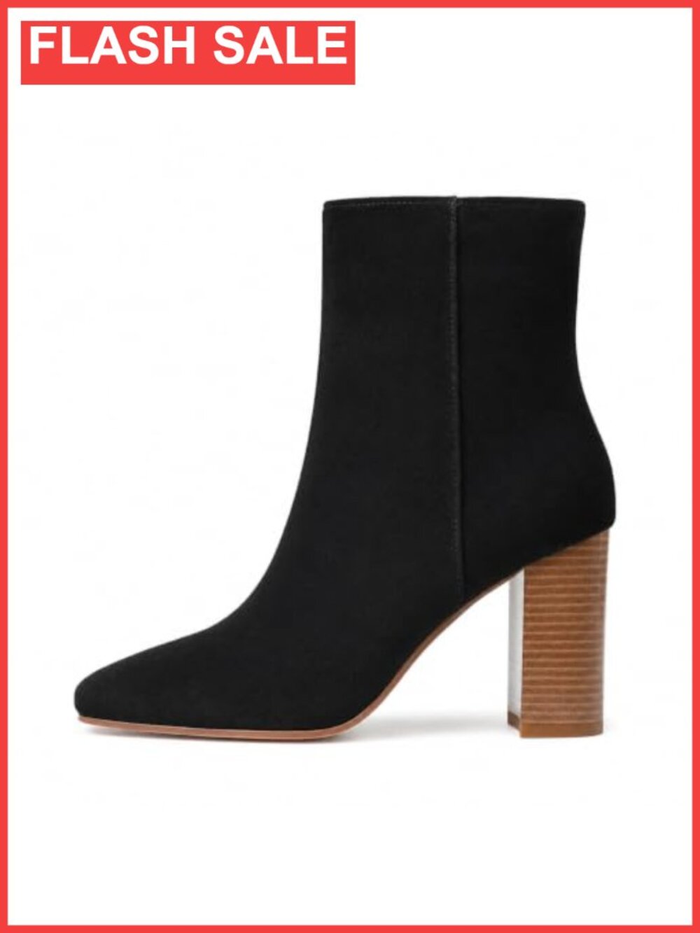 Faux Suede Ankle Boots Block Heel Round Toe Booties Fall Winter